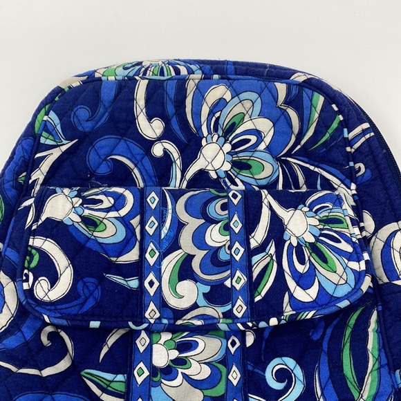 Vera Bradley Navy Blue & Green Paisley Print Back Pack Excellent Used Condition main image 9